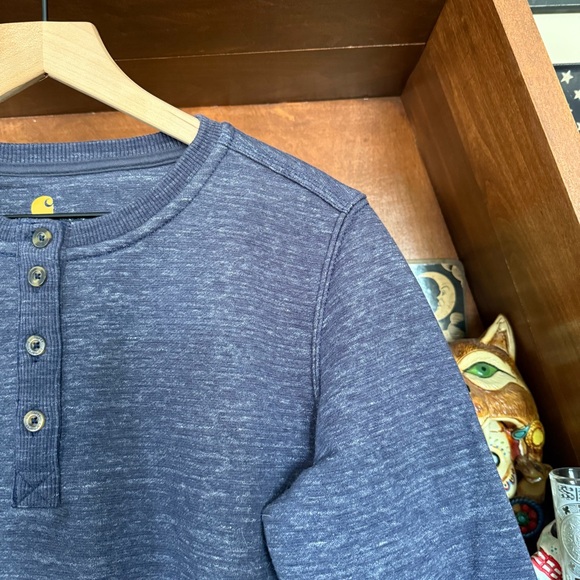 Carhartt Tops - Carhartt - Heathered Navy Henley - size medium